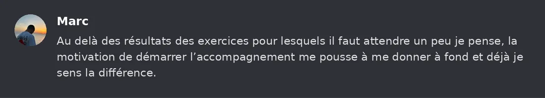 Capture Discord : Marc « Au delà des résultats des exercices pour lesquels il faut attendre un peu je pense, la… »